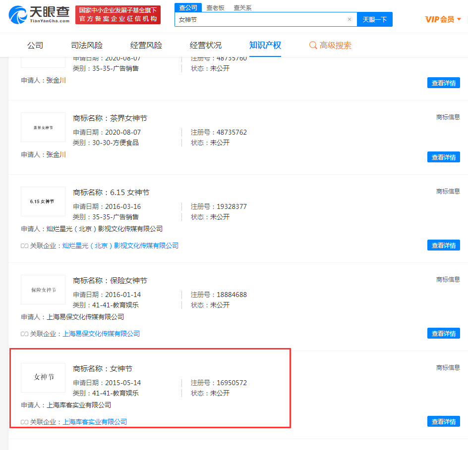 “女神節(jié)”相關商標已被搶注